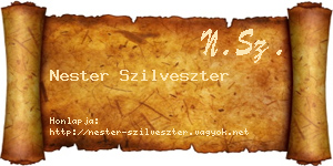 Nester Szilveszter névjegykártya